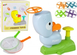 Hra zručnosti chyť frisbee – létající disky s katapultem, modrá