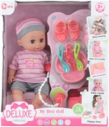YARA moje první panenka – miminko se zvuky a čůráním 28 cm s doplňky