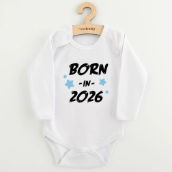 Dětské body s potiskem NEW BABY Born in 2026, modré