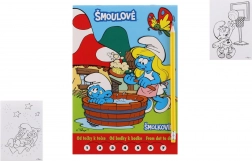 Omalovánky Šmoulové od tečky k tečce s tužkou a gumou