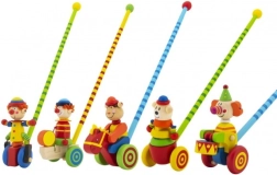 Dřevěné strkadlo klaun 60 cm