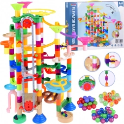 Barevná kuličková dráha s výtahem na baterie, 236 dílů