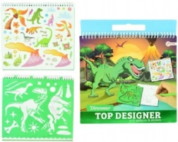 Blok se šablonami a samolepkami dinosauři 26 × 29 cm