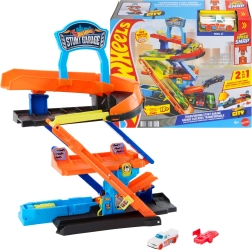 Hot Wheels City kaskadérská garáž s proměnou a autíčkem