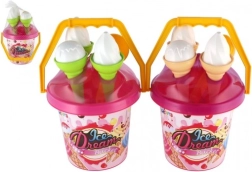 Písková sada zmrzlina růžové vědro