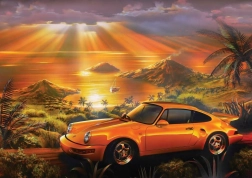 Puzzle ART PUZZLE žluté PORSCHE 1500 dílků