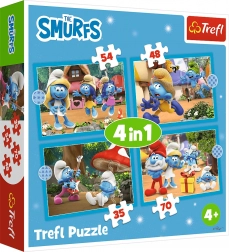 TREFL puzzle Šmoulí vesnička 4v1