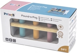 VIGA PolarB Dřevěná lavička s kladívkem – Montessori hračka