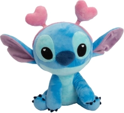 Disney Lilo a Stitch plyšák Stitch s čelenkou se srdíčky 25 cm