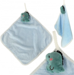 Dětský ručníček do školky 30 × 30 cm – modrý dinosaurus