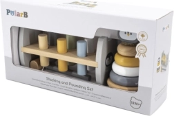 VIGA PolarB Dřevěná pyramidka a palička s tučňákem Montessori