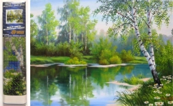 Diamantové malování Jarní krajina 30x40 cm