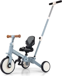 Dětská trojkolka 5v1 s vodicí tyčí KINDERKRAFT OPTIMUS MAX, denim