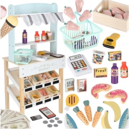 Dřevěný market LULILO Melo se stánkem a pokladnou pro děti