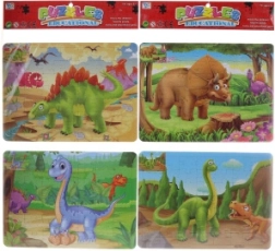 Oboustranné puzzle a omalovánky dinosauři 49 dílků