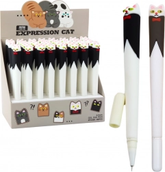 Gelové pero s kočkou a motýlkem, modrý inkoust