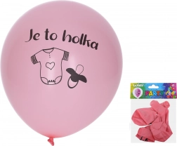 Nafukovací balonky 30 cm – sada 5 ks, Je to holka