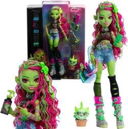 Panenka Monster High Venus McFlytrap s kočičkou Chewlian