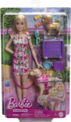 Barbie s pejskem na vozíku