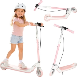 Trike Fix skládací dětská koloběžka se světelnými LED kolečky, růžová