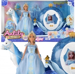 Woopie ledová princezna Lily s kouzelným kočárem a doplňky