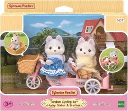 Sylvanian Families Piesci husky na kole – tandemový set