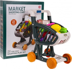 Interaktivní nákupní vozík se světly a hudbou, 41 dílů – Zelená