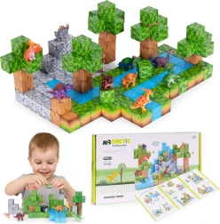 Magnetická stavebnice 142 kostek s dinosaury