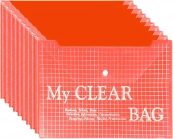 Průhledná obálka na dokumenty s drukem, červená, a4, 20 ks