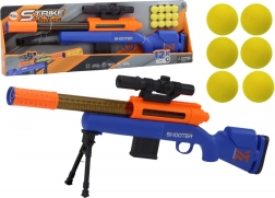 Velká pistole na měkké kuličky se stativem a teleskopem – modrá