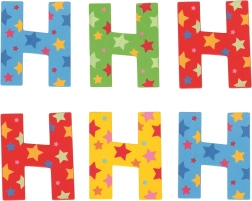 Dřevěné písmeno H s hvězdičkami Bigjigs Toys