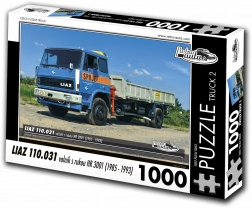 Puzzle Retro Auta Liaz 110.031 Valník s Rukou HR 3001, 1000 Dílků
