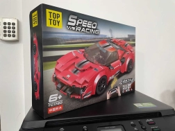Stavebnice sportovní auto červené na dálkové ovládání R/C