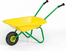 Dětské zahradní kolečko s kovovým rámem – žluté