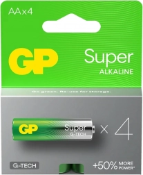 Alkalické baterie AA GP Super 4ks