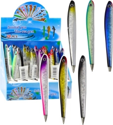 Dlouhopis ve tvaru ryby s modrým inkoustem