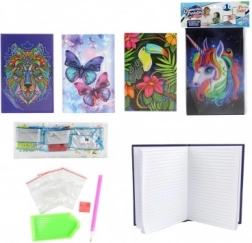 Kreativní diamantový deník 14,5 × 21 cm – sada s nalepovacími kamínky