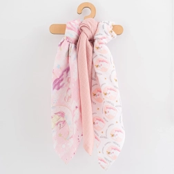 Bavlněné pleny s potiskem 70×80 cm, 3 ks, pro dívky