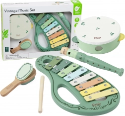 Dřevěná vintage sada hudebních nástrojů CLASSIC WORLD, 18m+