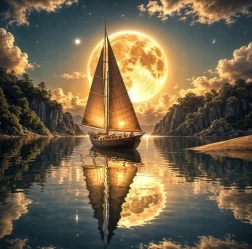 Diamantové malování Půlnoční plavba 30 × 40 cm