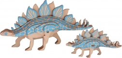 Woodcraft dřevěné 3D puzzle stegosaurus 2 v 1