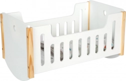 Dřevěná kolébka pro panenky ve skandinávském designu