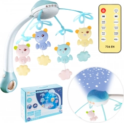 kolotoč nad postýlku s projektorem a dálkovým ovládáním, 500 melodií