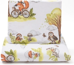 Oboustranná sada do kočárku NEW BABY Zvířátka v lese z bavlny a velvetu