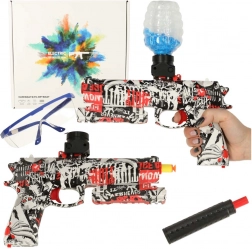 Elektrická gelová blaster pistole s vodními gelovými kuličkami a pěnovými náboji, USB nabíjení, ochranné brýle