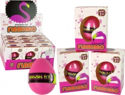 Rostoucí vejce plameňák 6cm růžové