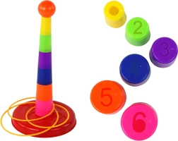 Hra házení na cíl s kelímky a kruhy