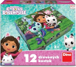 Dřevěné licenční kostky Gábi – 12 kostek
