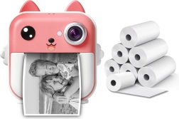 Dětský instantní fotoaparát Renew Force s termotiskem růžový se 6 rolemi papíru