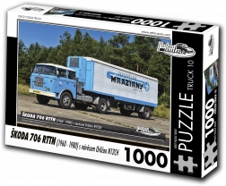 Retro-auta puzzle Škoda 706 RTTN s návěsem Orličan N12CH 1000 dílků
